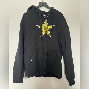 Rockstar Black Zip Up Sweater for Men